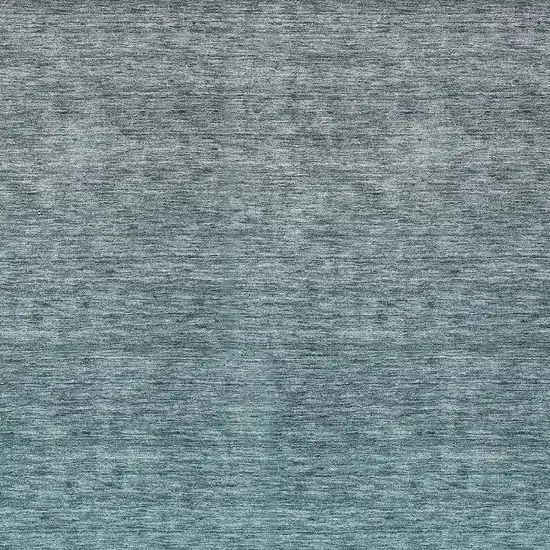Teal Blue Gray And Charcoal Ombre Washable Indoor Outdoor Area Rug Photo 6