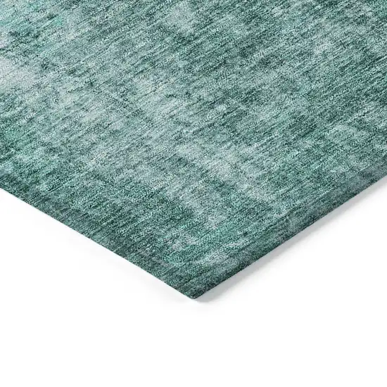 Teal Blue Green And Gray Abstract Washable Indoor Outdoor Area Rug Photo 4