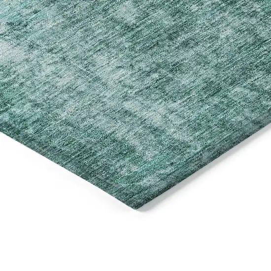 Teal Blue Green And Gray Abstract Washable Indoor Outdoor Area Rug Photo 4