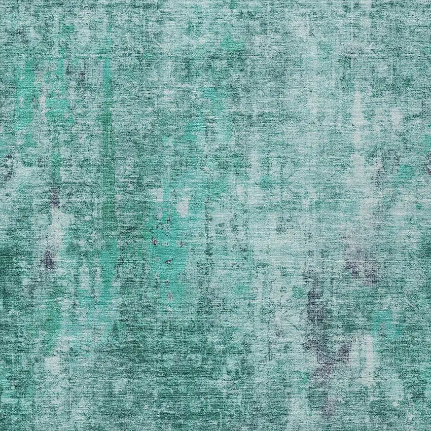 Teal Blue Green And Gray Abstract Washable Indoor Outdoor Area Rug Photo 5