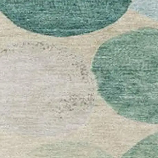 Teal Blue Green And Ivory Geometric Washable Indoor Outdoor Area Rug Photo 3