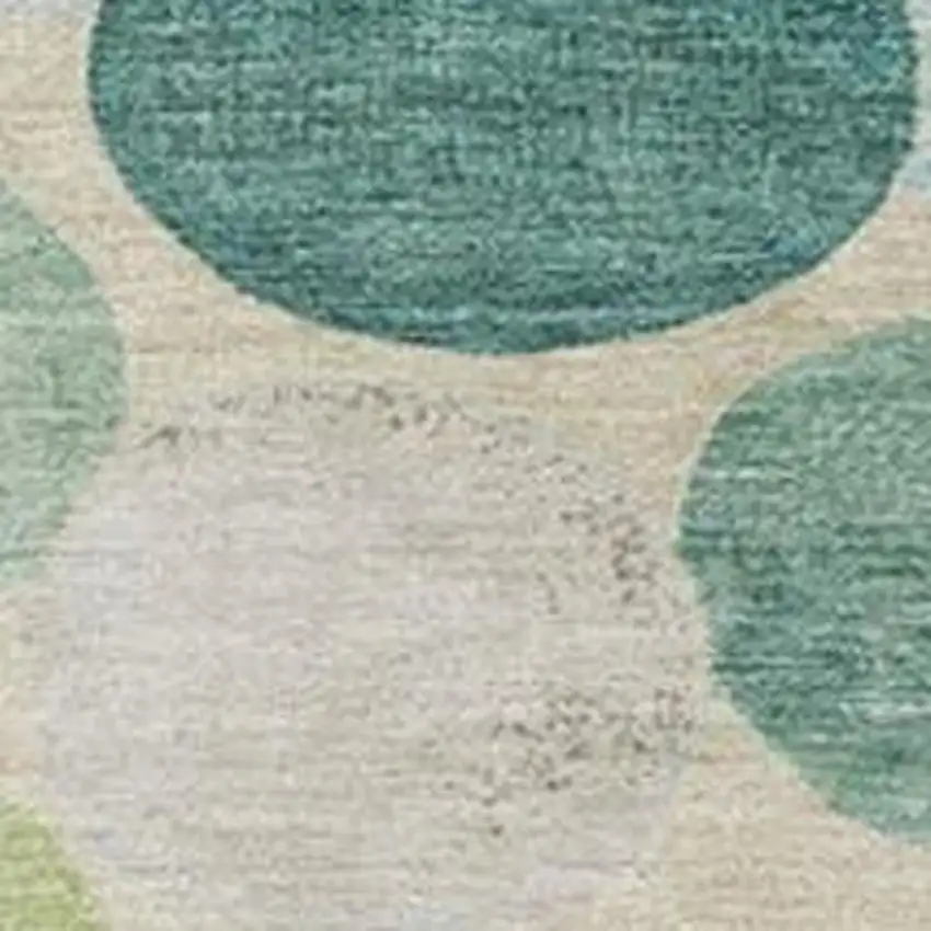 Teal Blue Green And Ivory Geometric Washable Indoor Outdoor Area Rug Photo 3