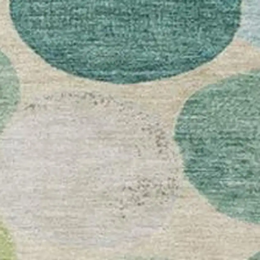 Teal Blue Green And Ivory Geometric Washable Indoor Outdoor Area Rug Photo 3
