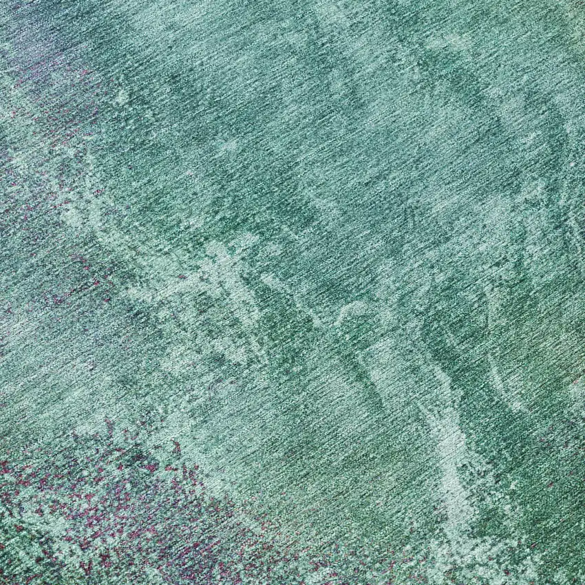 Teal Blue Green And Purple Abstract Washable Indoor Outdoor Area Rug Photo 7