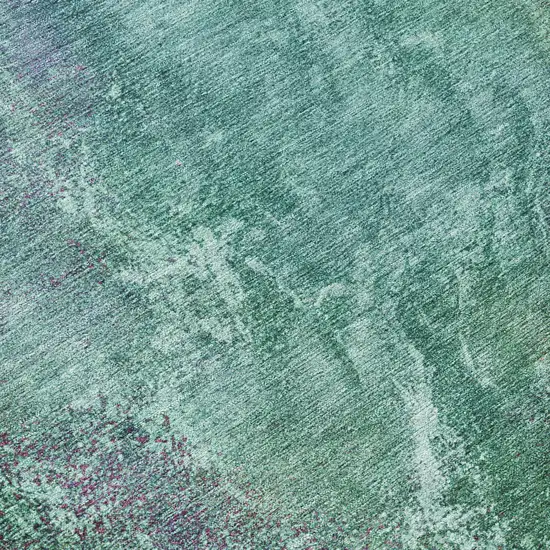 Teal Blue Green And Purple Abstract Washable Indoor Outdoor Area Rug Photo 7