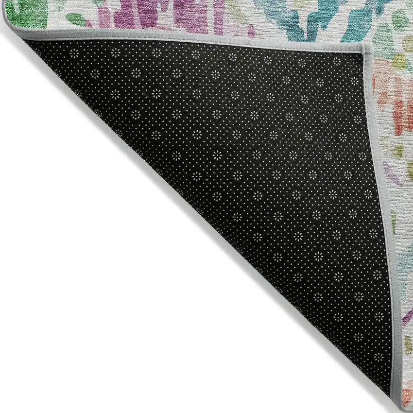 Teal Blue Green And Purple Geometric Washable Indoor Outdoor Area Rug Photo 3