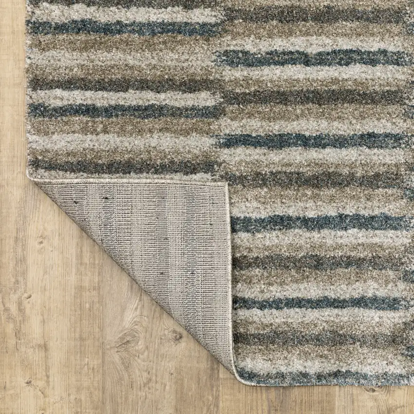 Teal Blue Geometric Power Loom Area Rug Photo 7