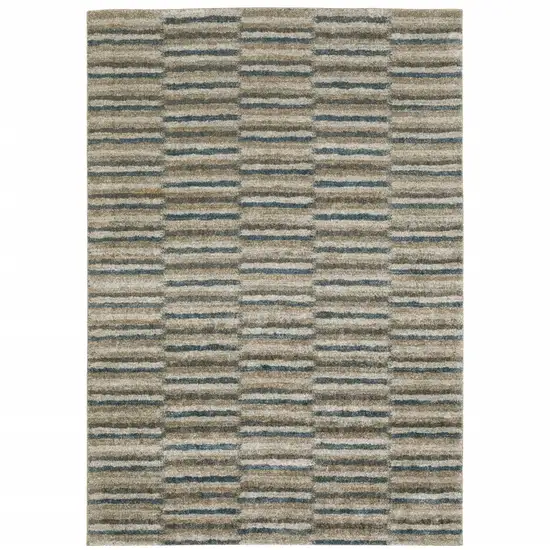 Teal Blue Geometric Power Loom Area Rug Photo 2