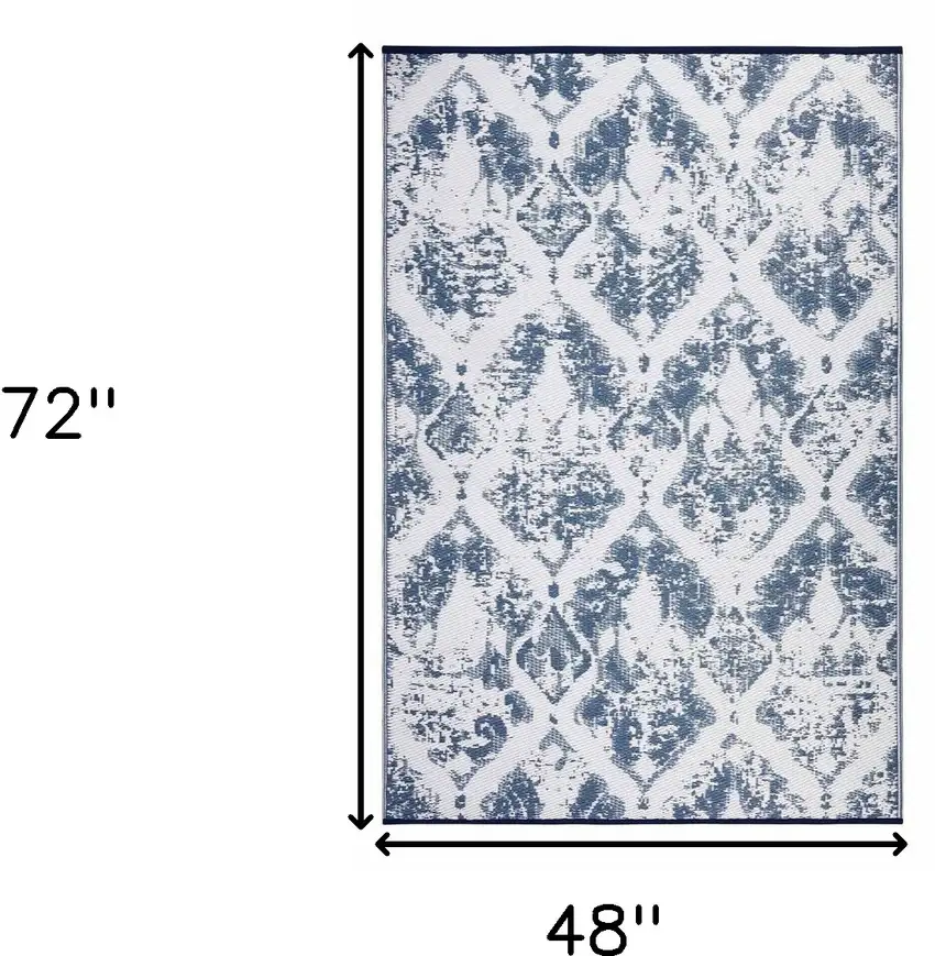 Teal Blue Indoor Outdoor Area Rug Photo 3