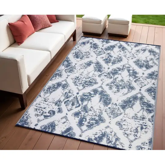 Teal Blue Indoor Outdoor Area Rug Photo 1