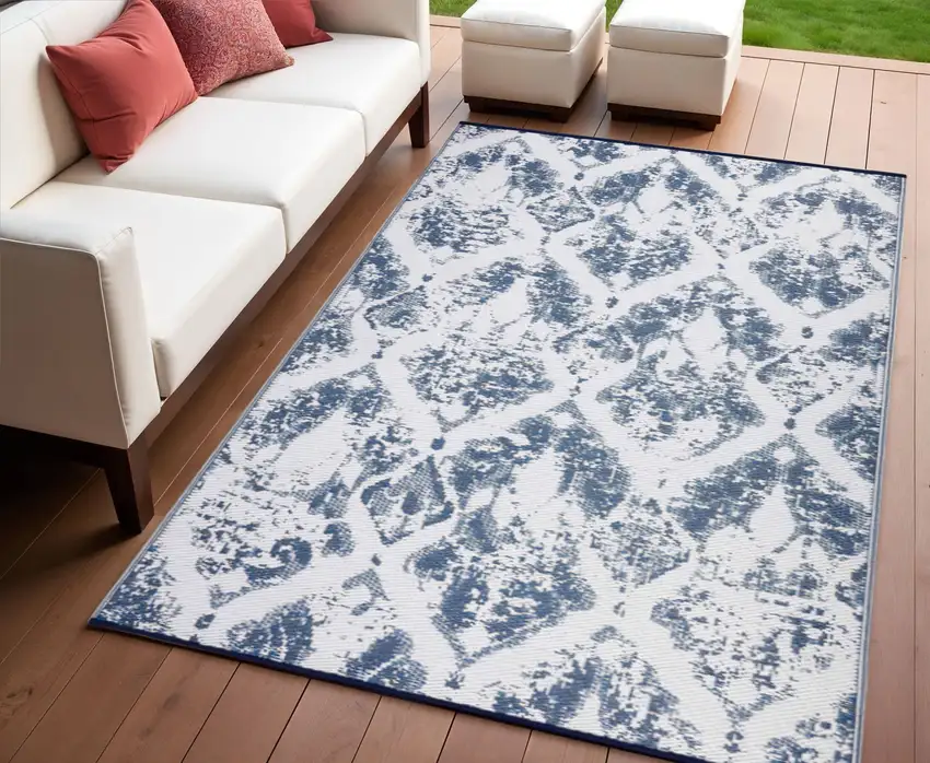 Teal Blue Indoor Outdoor Area Rug Photo 1
