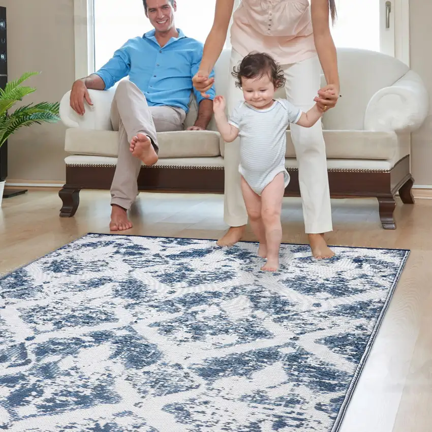 Teal Blue Indoor Outdoor Area Rug Photo 6