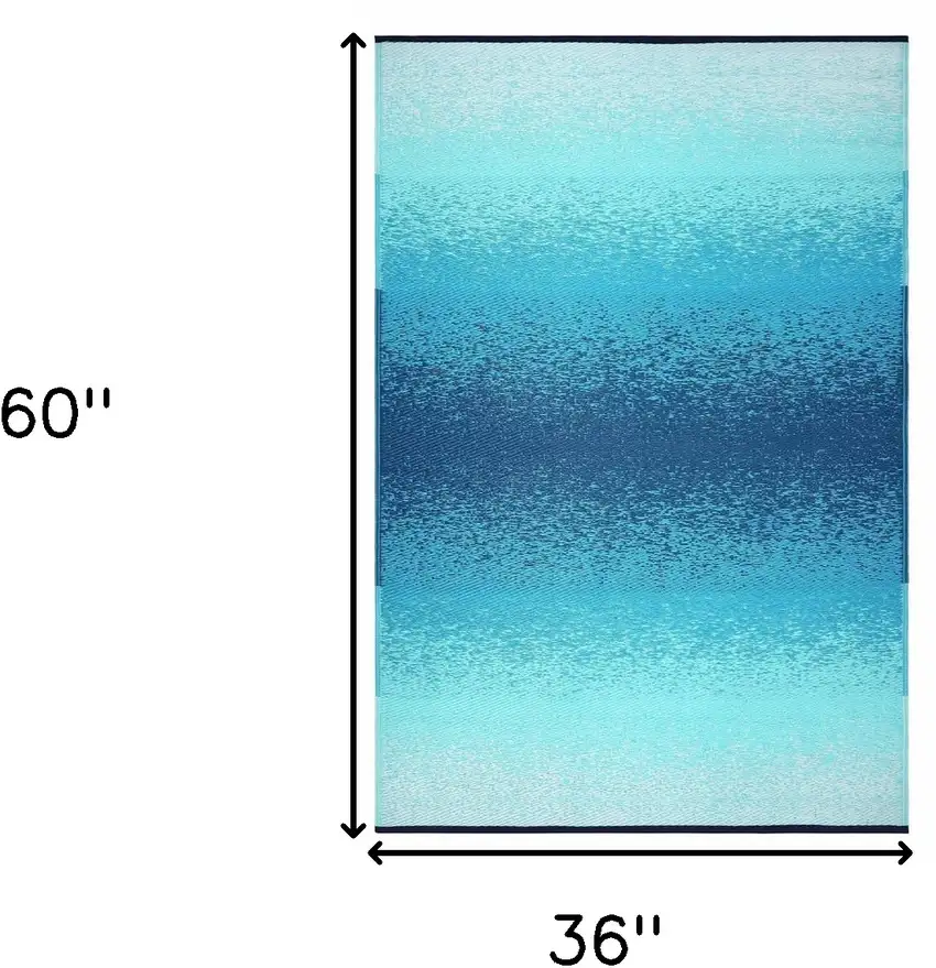 Teal Blue Indoor Outdoor Area Rug Photo 3