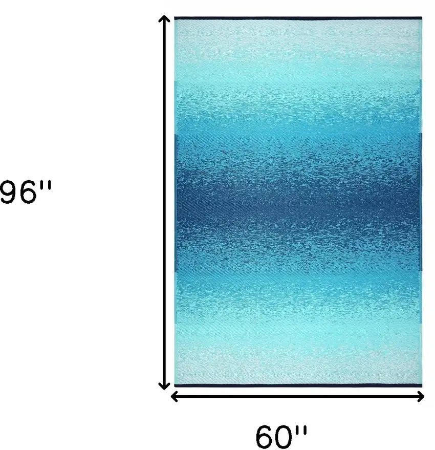 Teal Blue Indoor Outdoor Area Rug Photo 3