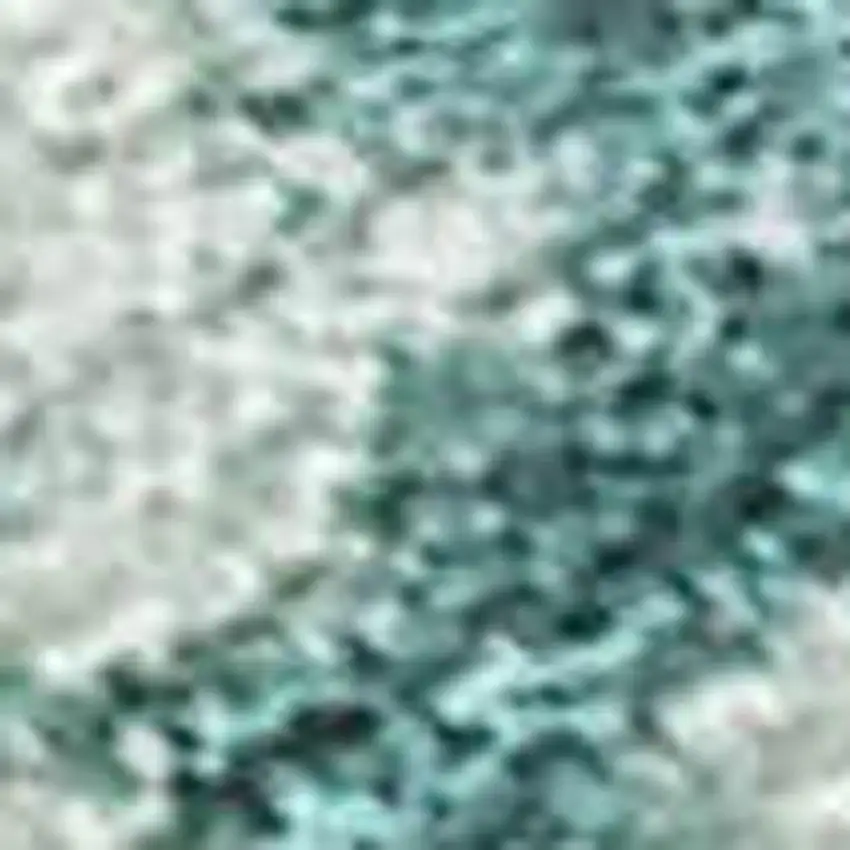 Teal Blue Ivory And Gold Abstract Washable Indoor Outdoor Area Rug Photo 3