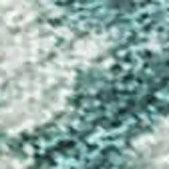 Teal Blue Ivory And Gold Abstract Washable Indoor Outdoor Area Rug Photo 3