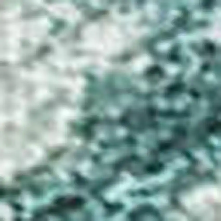 Teal Blue Ivory And Gold Abstract Washable Indoor Outdoor Area Rug Photo 2