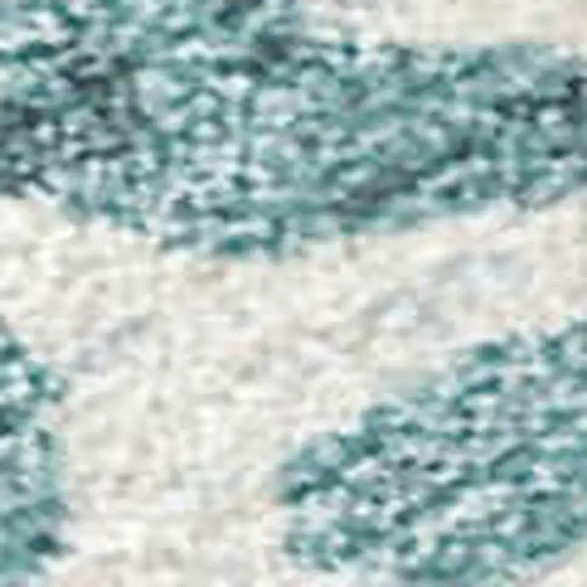 Teal Blue Ivory And Khaki Striped Washable Indoor Outdoor Area Rug Photo 2