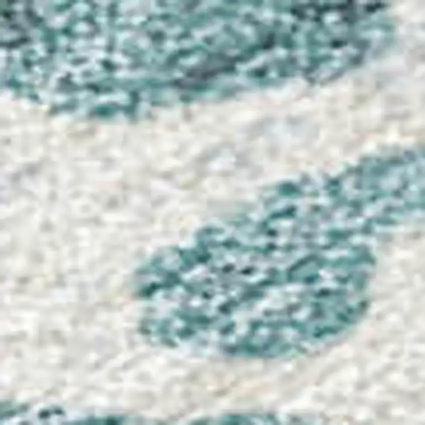 Teal Blue Ivory And Khaki Striped Washable Indoor Outdoor Area Rug Photo 2