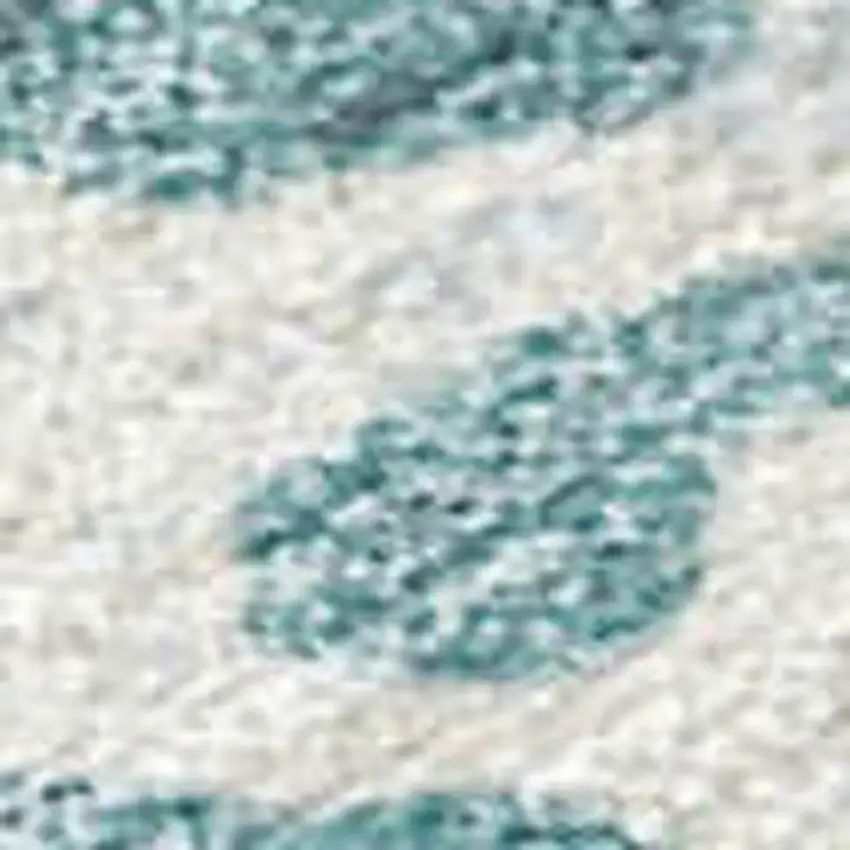 Teal Blue Ivory And Khaki Striped Washable Indoor Outdoor Area Rug Photo 2