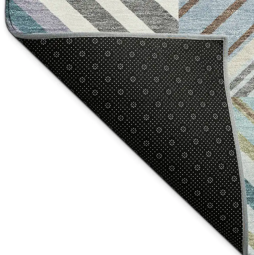 Teal Blue Lavender And Ivory Patchwork Washable Indoor Outdoor Area Rug Photo 8