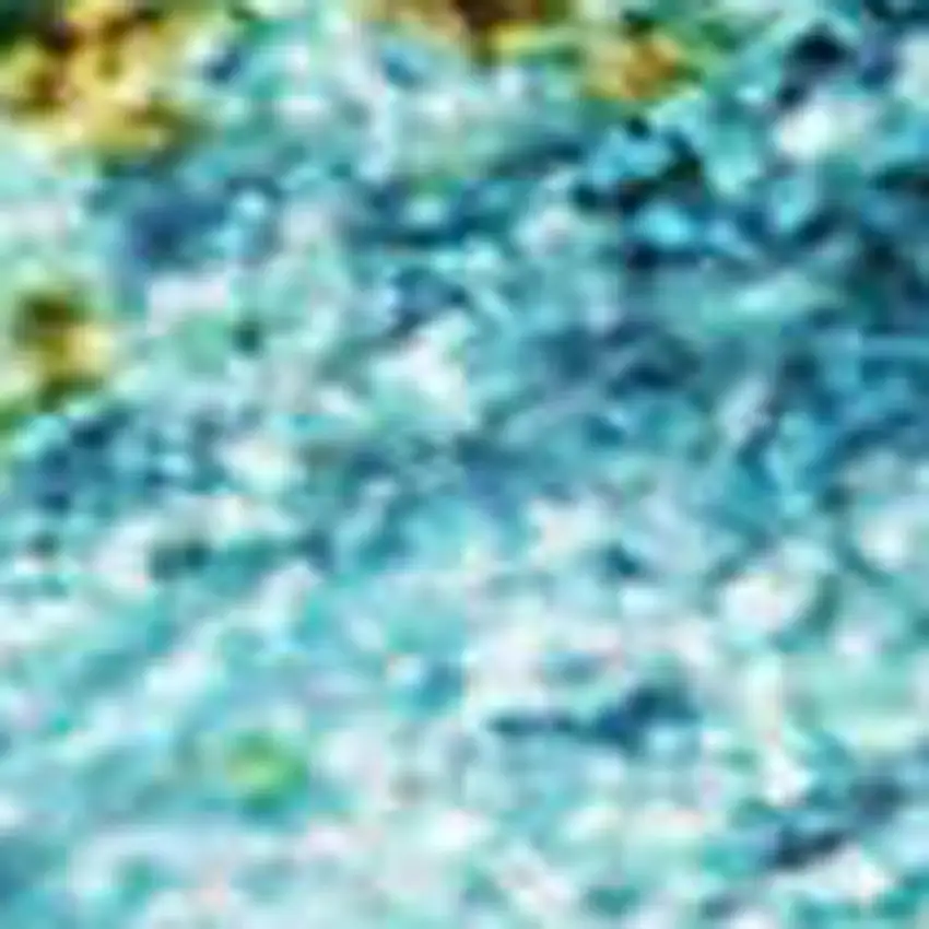 Teal Blue Lime Green And Blush Abstract Washable Indoor Outdoor Area Rug Photo 3