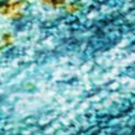 Teal Blue Lime Green And Blush Abstract Washable Indoor Outdoor Area Rug Photo 3