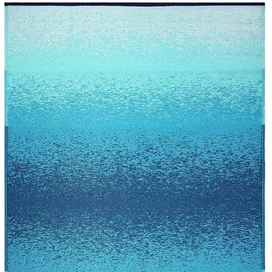 Teal Blue Machine Braided Distressed Area Rug With UV Protection Photo 5