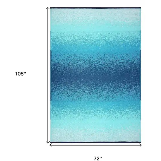 Teal Blue Machine Braided Distressed Area Rug With UV Protection Photo 3