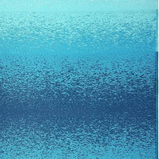 Teal Blue Machine Braided Distressed Area Rug With UV Protection Photo 7