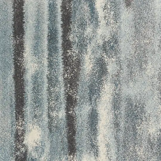 Teal Blue And White Abstract Area Rug Photo 7