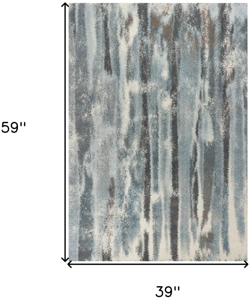 Teal Abstract Area Rug Photo 3