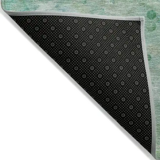 Teal Blue Mint Green And Ivory Abstract Washable Indoor Outdoor Area Rug Photo 9