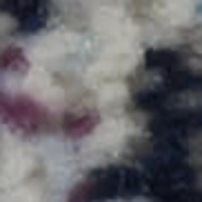 Teal Blue Orange and Black Floral Distressed Non Skid Area Rug Photo 1