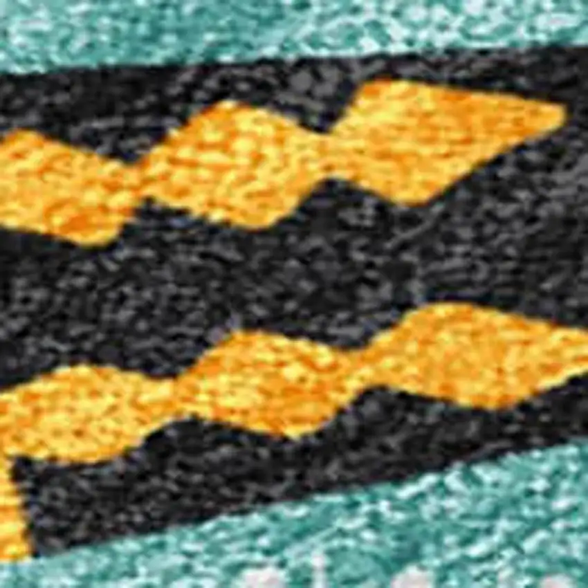 Teal Blue Red Black Pink And Brown Floral Washable Indoor Outdoor Area Rug Photo 3