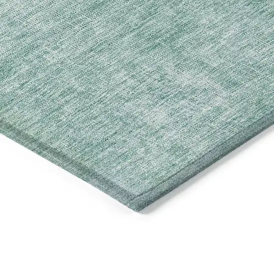 Teal Blue Sage And Green Patchwork Washable Indoor Outdoor Area Rug Photo 4