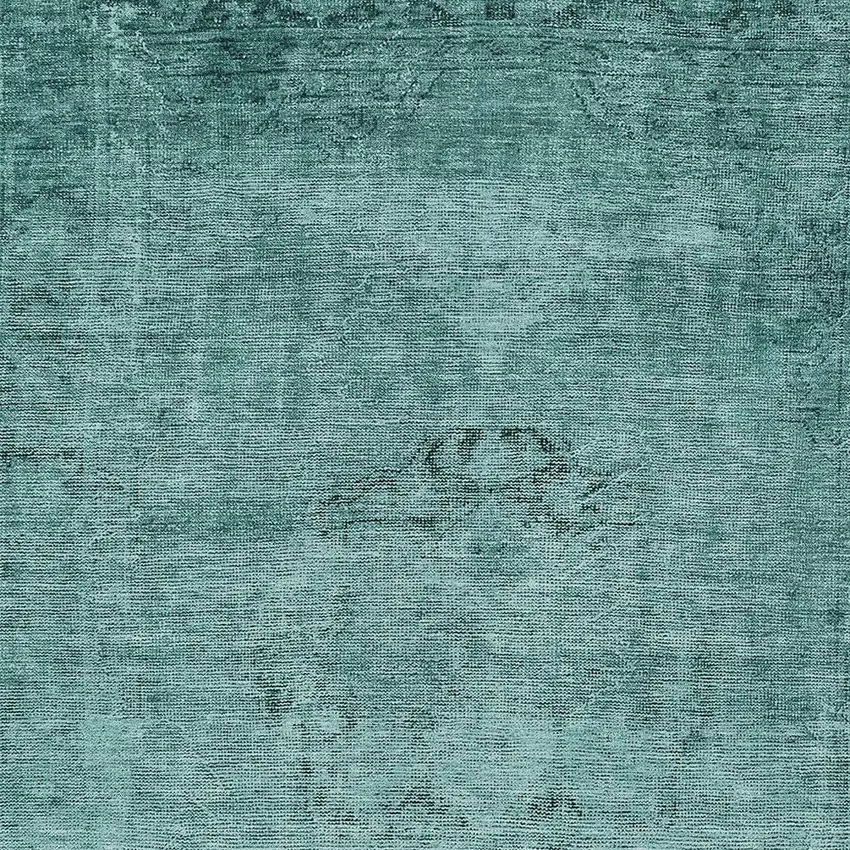 Teal Blue Turquoise And Charcoal Oriental Washable Indoor Outdoor Area Rug Photo 5