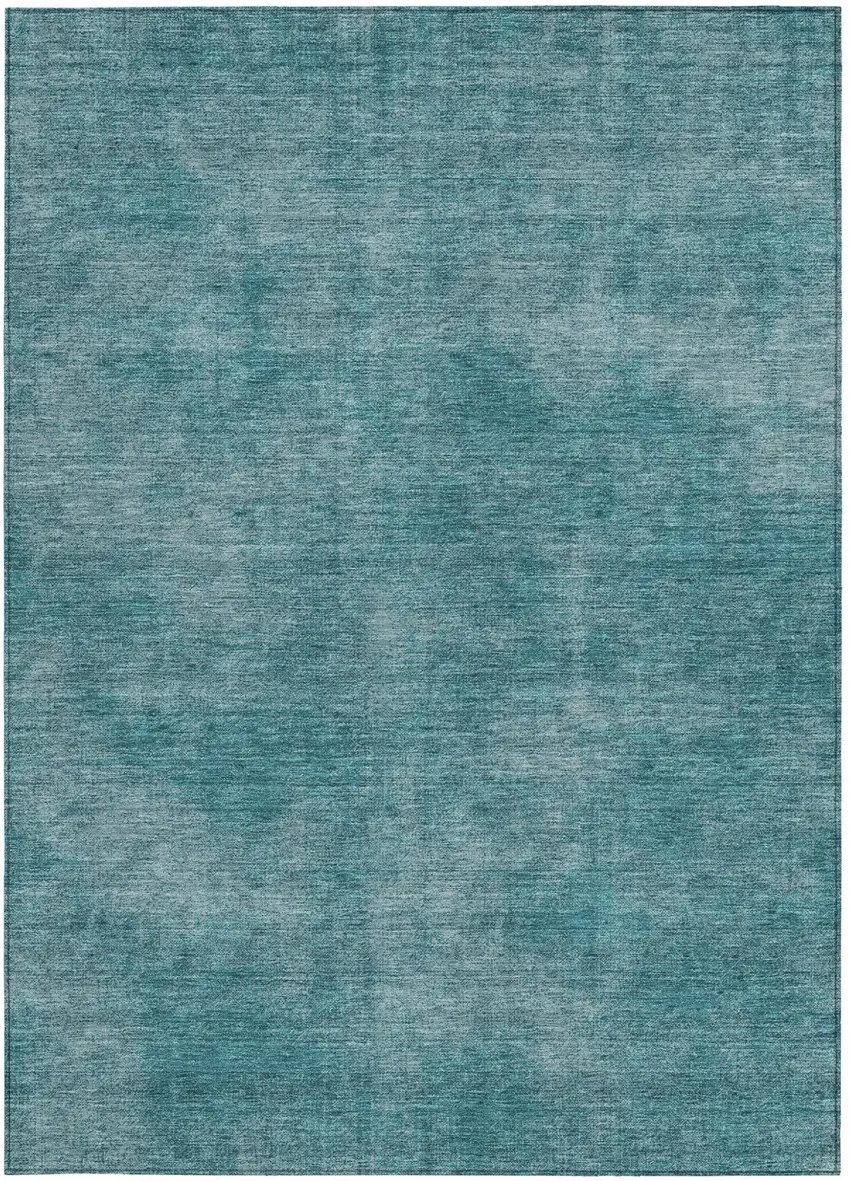 Teal Blue Washable Indoor Outdoor Area Rug Photo 6