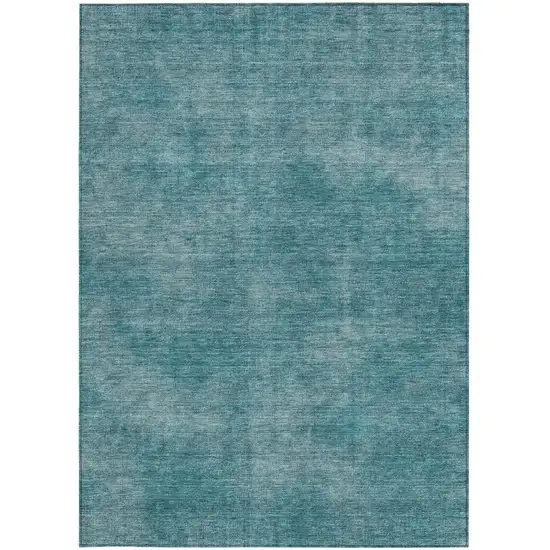 Teal Blue Washable Indoor Outdoor Area Rug Photo 6
