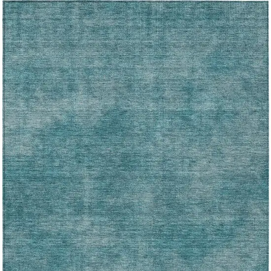 Teal Blue Washable Indoor Outdoor Area Rug Photo 5