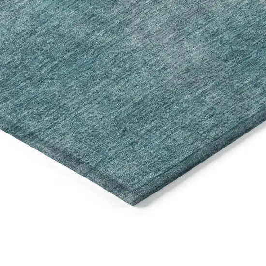 Teal Blue Washable Indoor Outdoor Area Rug Photo 4