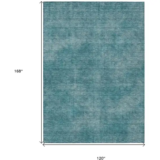 Teal Blue Washable Indoor Outdoor Area Rug Photo 3