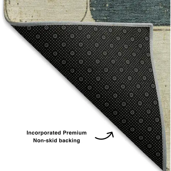 Teal Blush And Yellow Geometric Washable Area Rug With UV Protection Photo 7