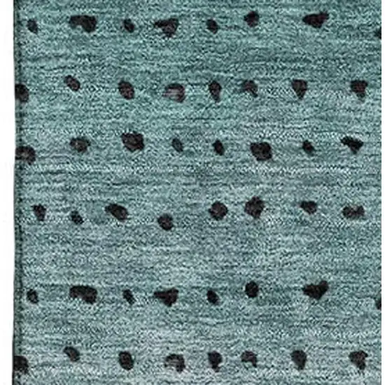 Teal Charcoal And Gray Abstract Washable Area Rug With UV Protection Photo 3