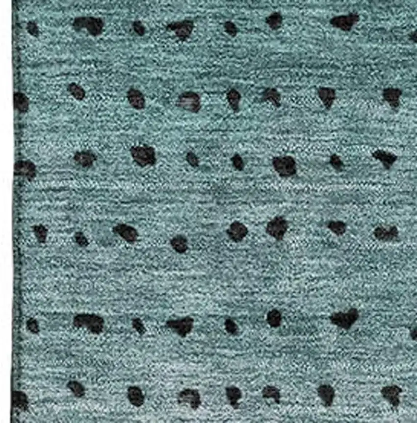 Teal Charcoal And Gray Abstract Washable Area Rug With UV Protection Photo 3