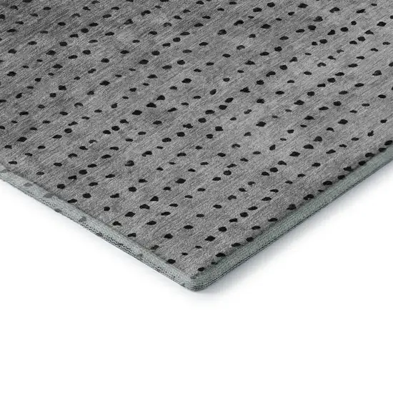 Teal Charcoal And Gray Abstract Washable Area Rug With UV Protection Photo 8
