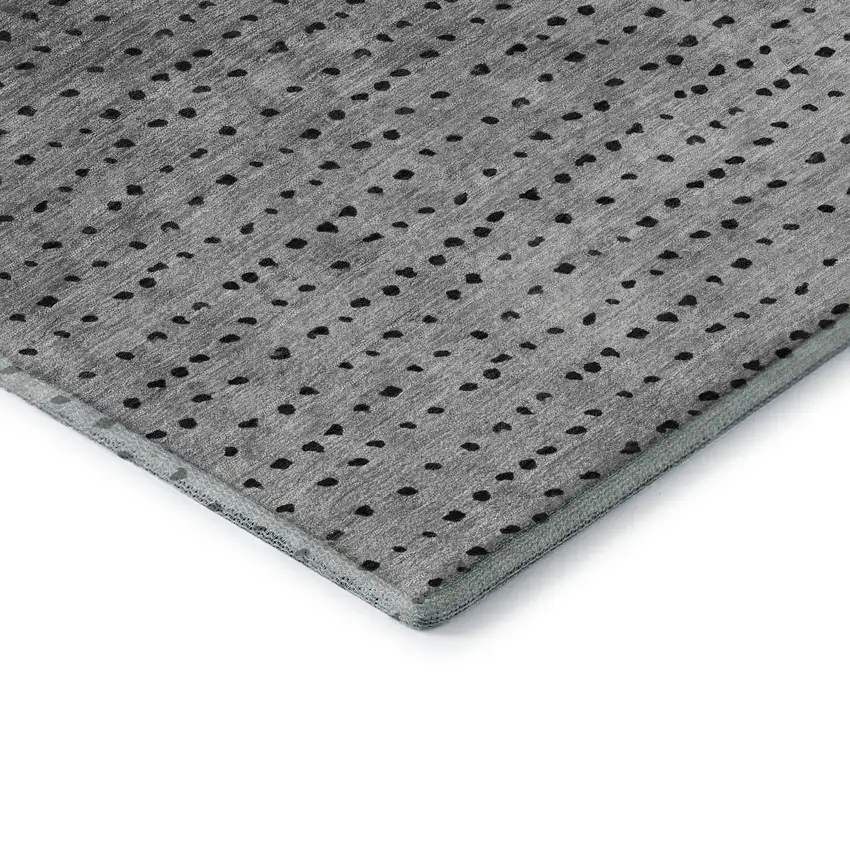 Teal Charcoal And Gray Abstract Washable Area Rug With UV Protection Photo 8