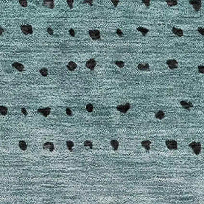 Teal Charcoal And Gray Abstract Washable Area Rug With UV Protection Photo 3