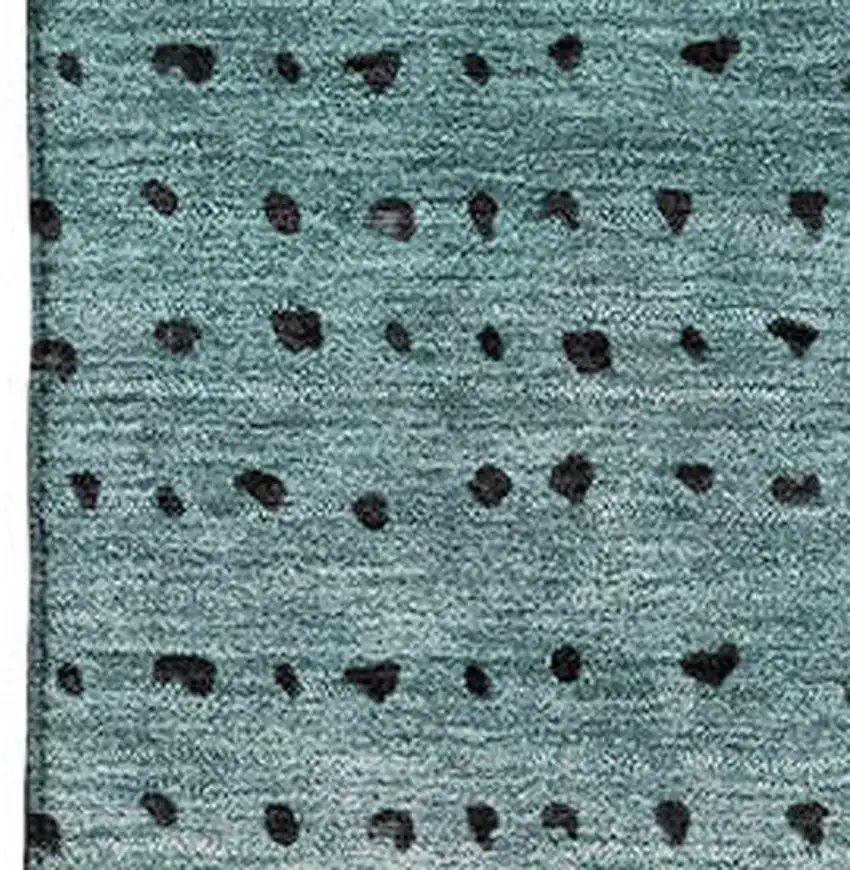 Teal Charcoal And Gray Abstract Washable Area Rug With UV Protection Photo 3