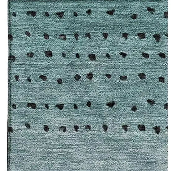 Teal Charcoal And Gray Abstract Washable Area Rug With UV Protection Photo 4